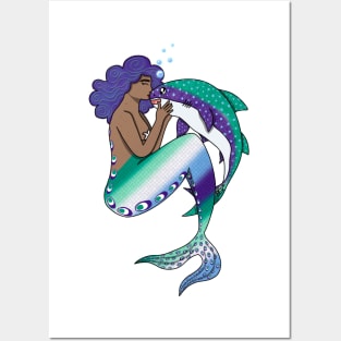 Gay MLM LGBTQ+ Pride Mermaid Posters and Art